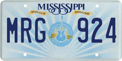 MS license plate MRG924