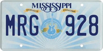 MS license plate MRG928