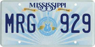 MS license plate MRG929