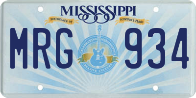 MS license plate MRG934
