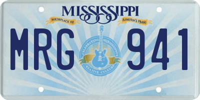 MS license plate MRG941