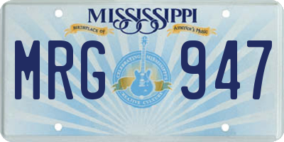 MS license plate MRG947
