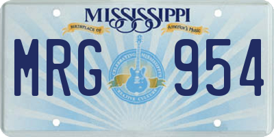 MS license plate MRG954