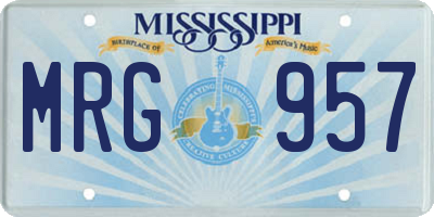 MS license plate MRG957