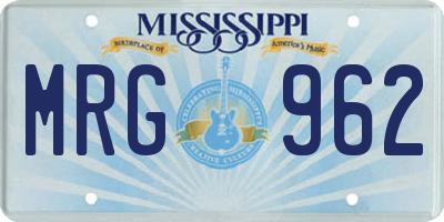 MS license plate MRG962