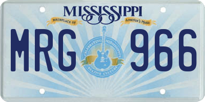 MS license plate MRG966