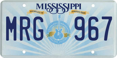 MS license plate MRG967