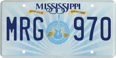 MS license plate MRG970