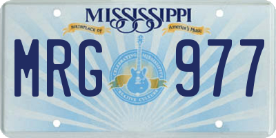 MS license plate MRG977