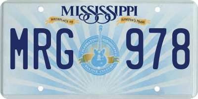 MS license plate MRG978
