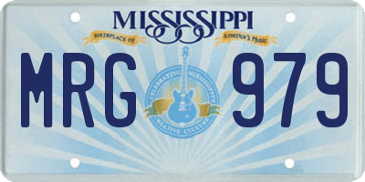 MS license plate MRG979