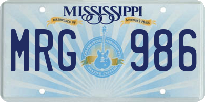 MS license plate MRG986