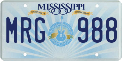 MS license plate MRG988