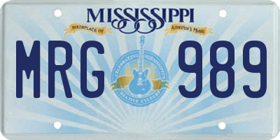 MS license plate MRG989