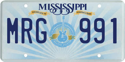 MS license plate MRG991