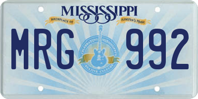 MS license plate MRG992