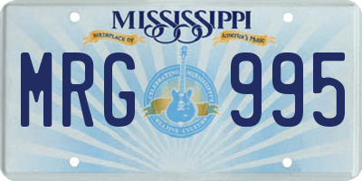 MS license plate MRG995
