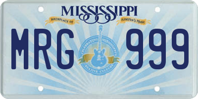 MS license plate MRG999
