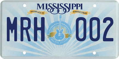 MS license plate MRH002