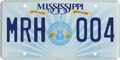 MS license plate MRH004