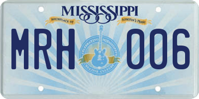 MS license plate MRH006