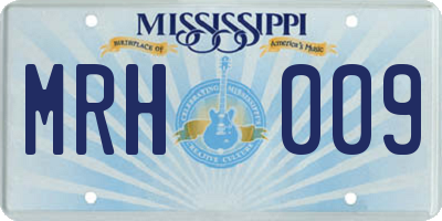 MS license plate MRH009