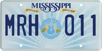 MS license plate MRH011