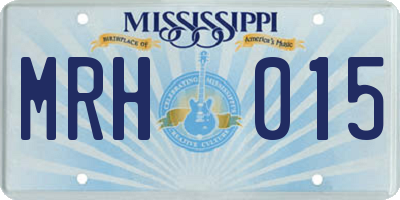 MS license plate MRH015