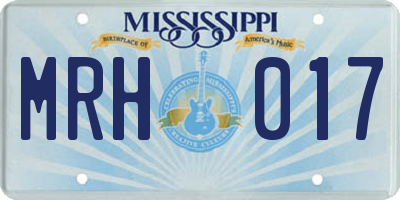 MS license plate MRH017