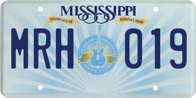MS license plate MRH019