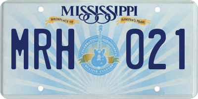 MS license plate MRH021