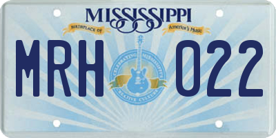MS license plate MRH022