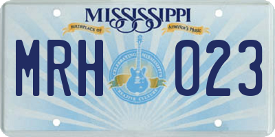 MS license plate MRH023