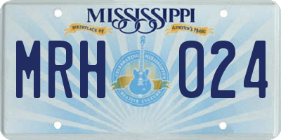 MS license plate MRH024