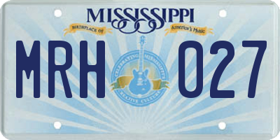 MS license plate MRH027