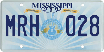 MS license plate MRH028
