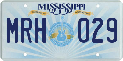 MS license plate MRH029