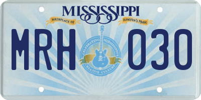 MS license plate MRH030