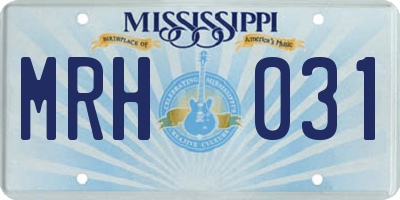 MS license plate MRH031