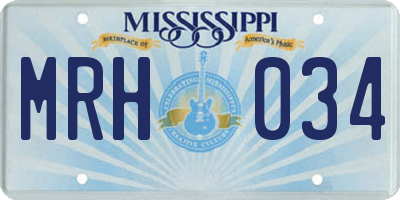 MS license plate MRH034