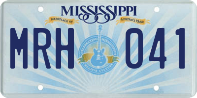 MS license plate MRH041