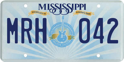MS license plate MRH042