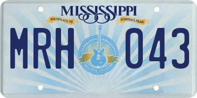 MS license plate MRH043