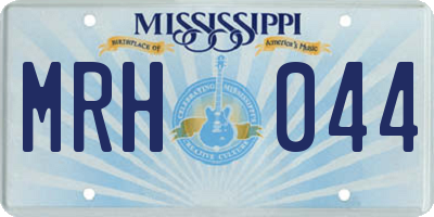 MS license plate MRH044