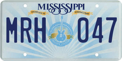 MS license plate MRH047
