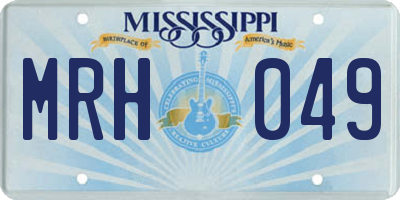 MS license plate MRH049