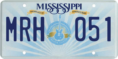 MS license plate MRH051