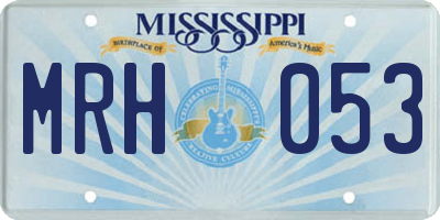 MS license plate MRH053