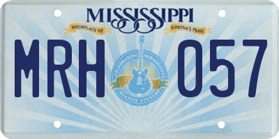 MS license plate MRH057