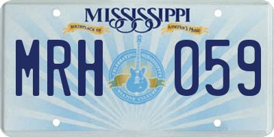 MS license plate MRH059